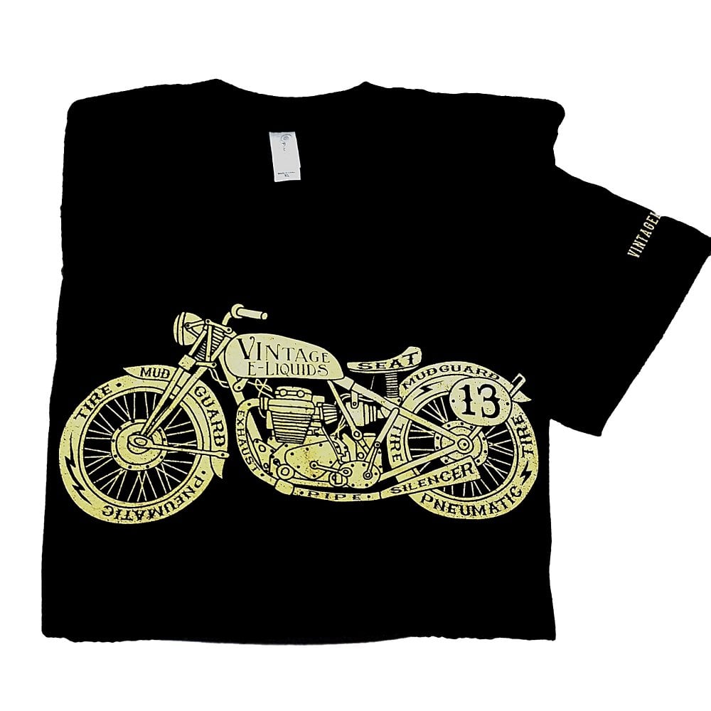 Men's Black T-Shirt with Motorcycle