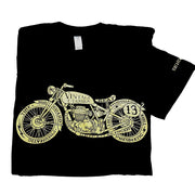 Men's Black T-Shirt with Motorcycle