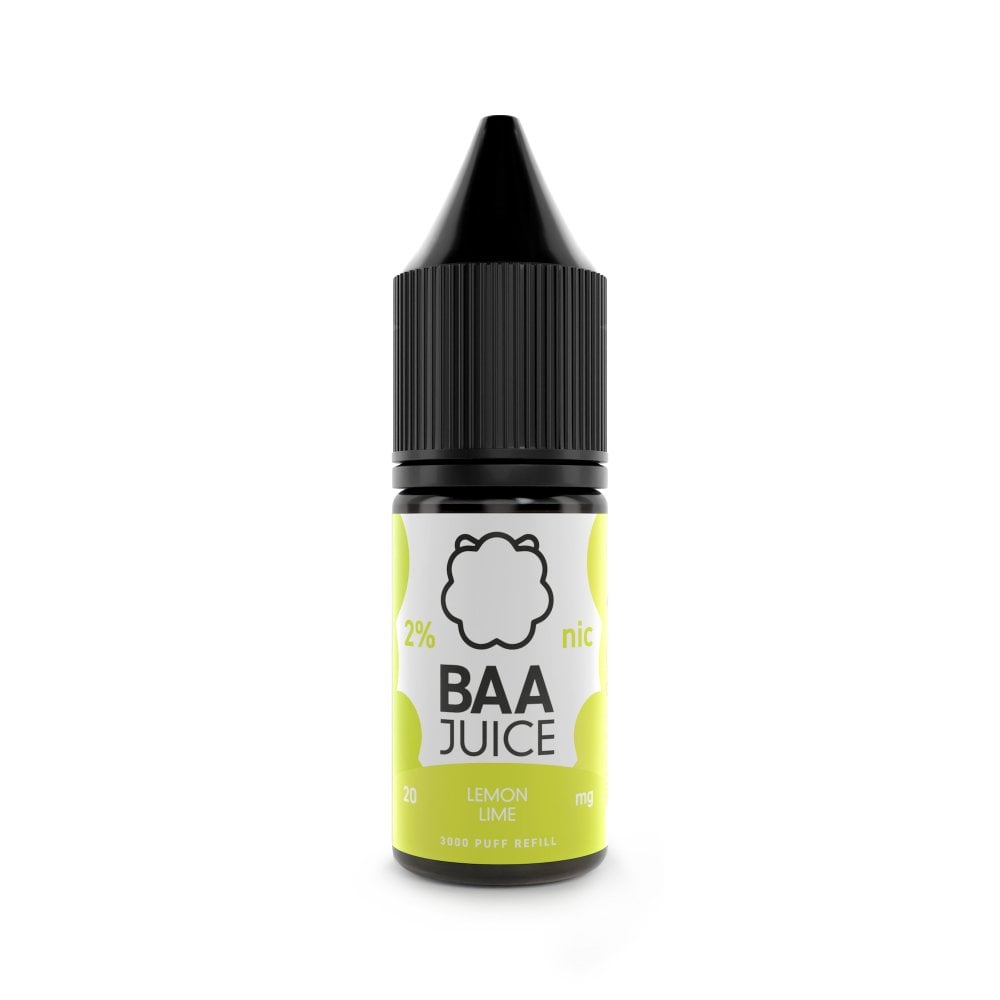 BAA Juice Lemon Lime Nic Salts in a pocket-size 10ml bottle