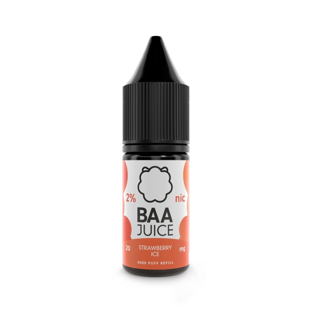 BAA Juice Strawberry Ice Nic Salts in a pocket-size 10ml bottle