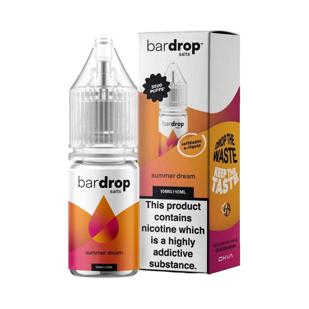 Bar Drop Summer Dream Nic Salt in a 10ml Bottle Size