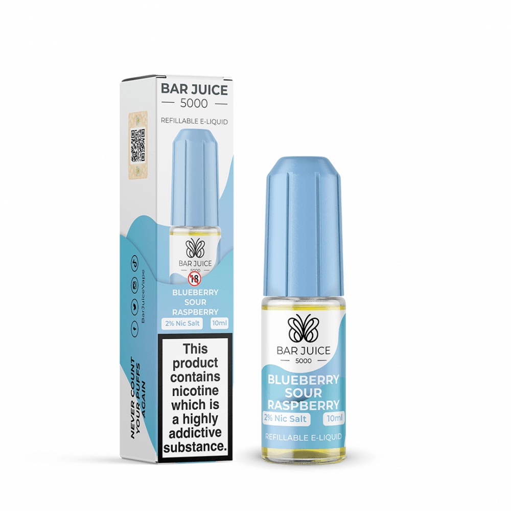 Bar Juice 5000 Blueberry Sour Raspberry Nic Salts in a 10ml Bottle