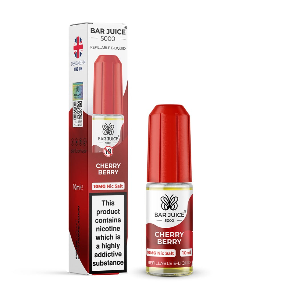 Bar Juice 5000 Cherry Berry Nic Salts in a 10ml Bottle
