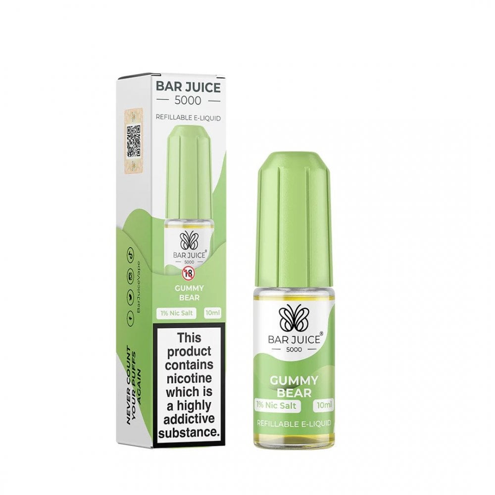 Bar Juice 5000 Gummy Bear Nic Salts in a 10ml Bottle