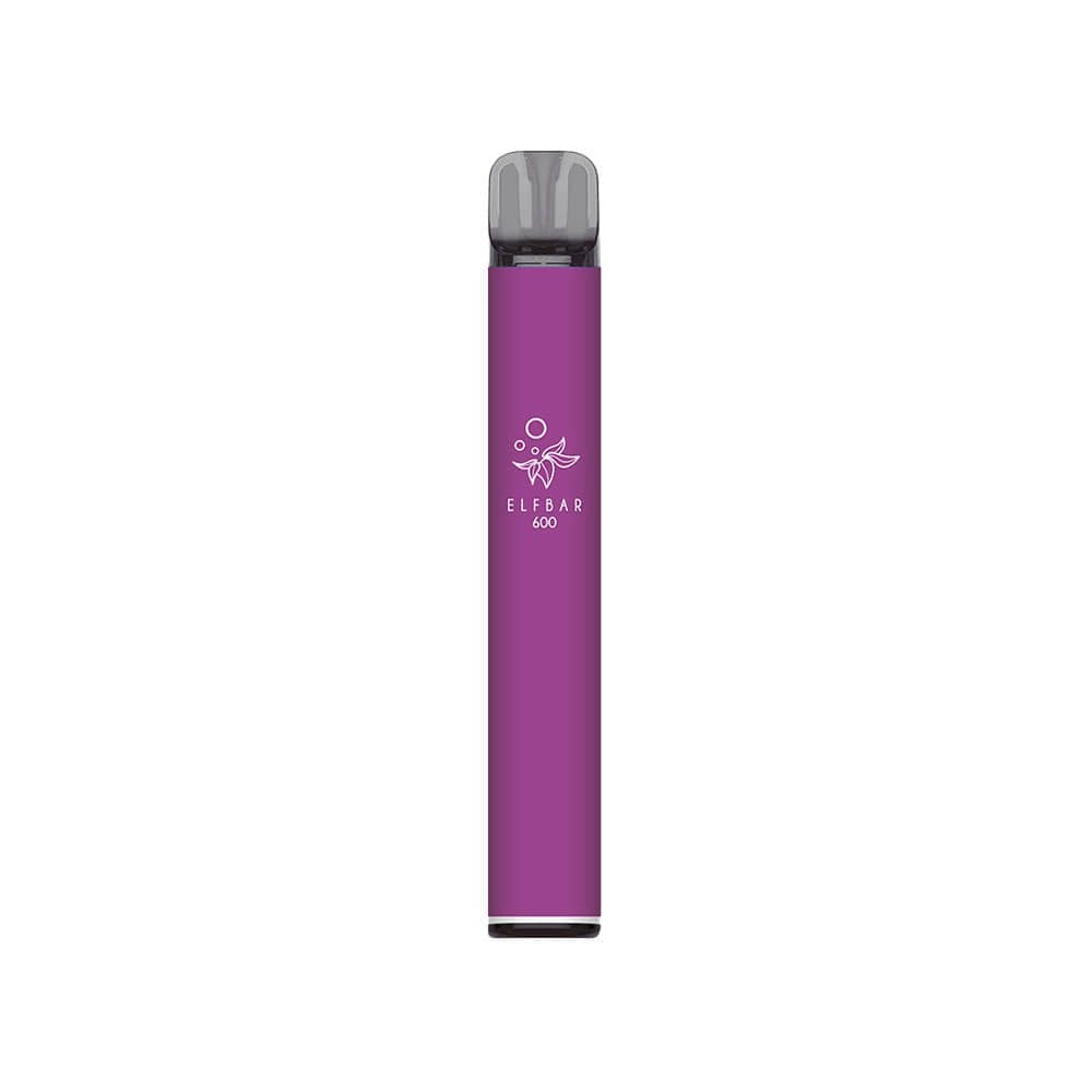 Elf Bar 600 Blueberry Raspberry Kit includes a re-useable vape device and a 2ml pre-filled pod