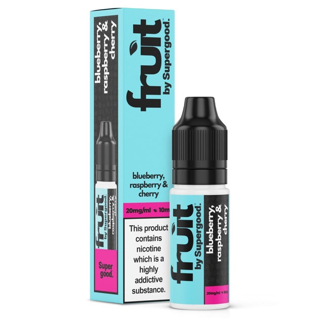 Fruit by Supergood Blueberry Raspberry & Cherry Nic Salts in a 10ml Bottle Size