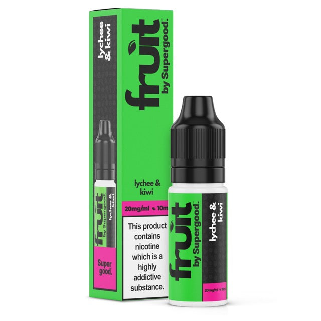 Fruit by Supergood Lychee & Kiwi Nic Salts in a 10ml Bottle Size