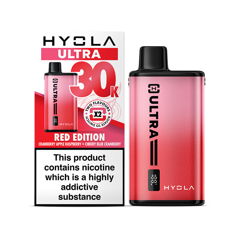 Hyola Ultra 30k Kit Red Edition includes a rechargeable device and pre-filled pods