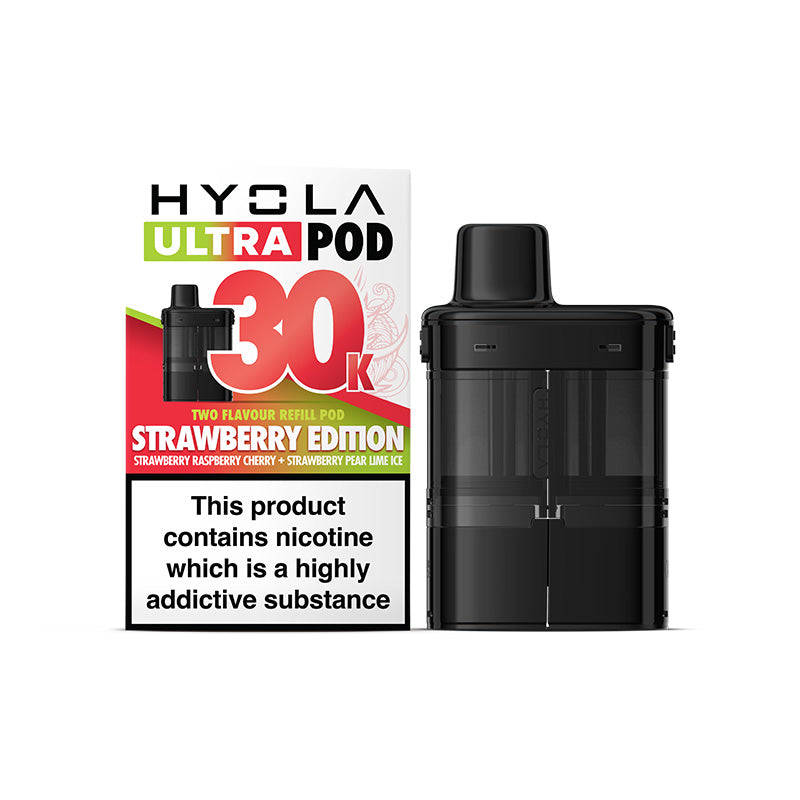 Hyola Ultra 30k Pod Strawberry Edition Strawberry Raspberry Cherry & Strawberry Pear Lime Ice flavours