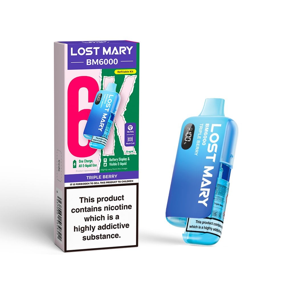 Lost Mary BM6000 Triple Berry Kit including a device and a pre-filled cartridge