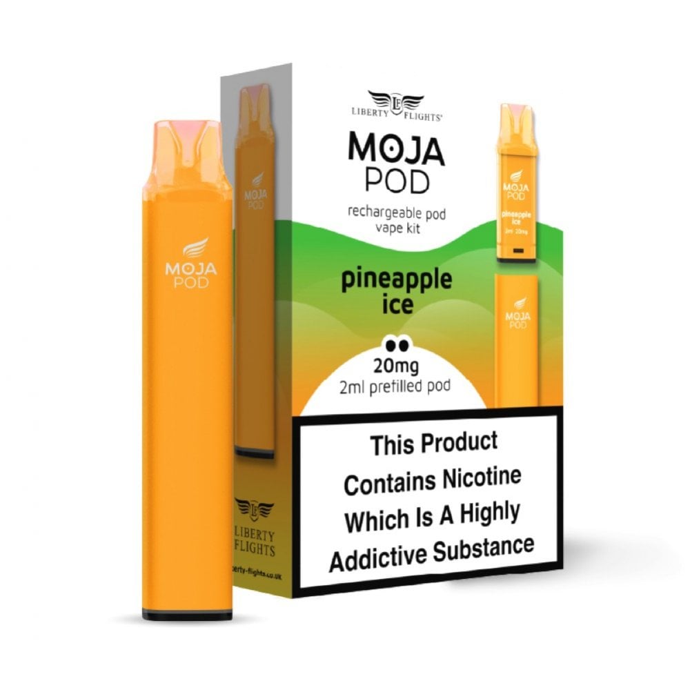 Moja Pod Pineapple Ice Kit including a pre-filled 2m pod and rechargeable vape device