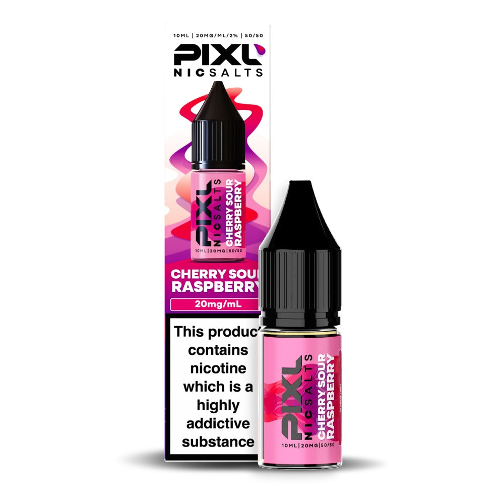 Pixl Nic Salts Cherry and Sour Raspberry flavoured 10ml e-liquid