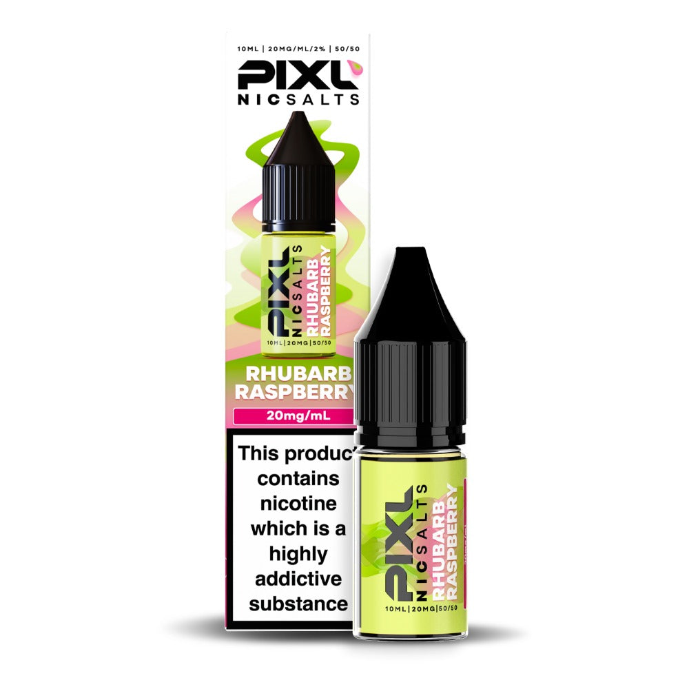 Pixl Nic Salts Rhubarb and Raspberry flavoured 10ml e-liquid