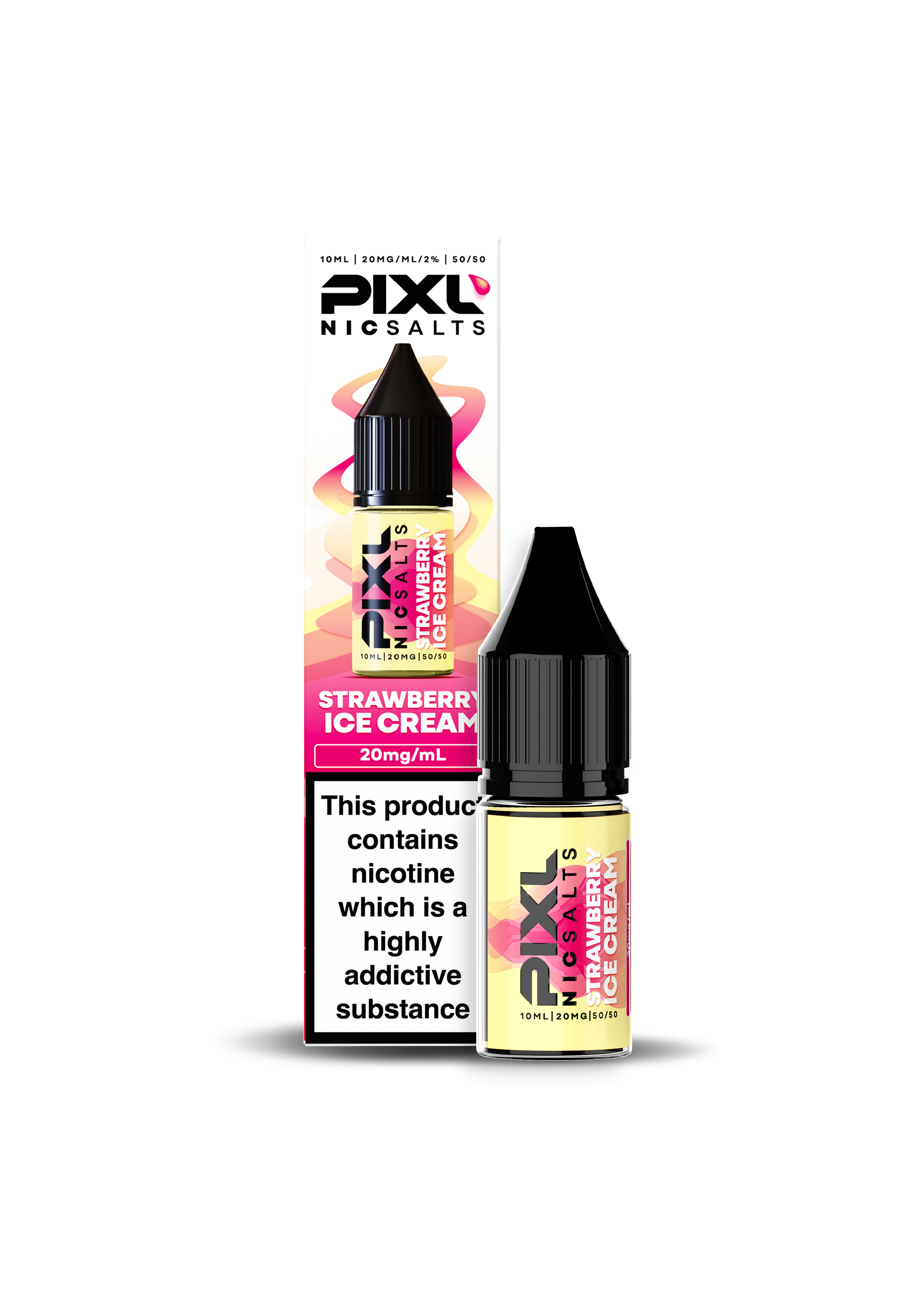 Pixl Salts Strawberry Ice Cream Nic Salts in a 10ml Bottle Size