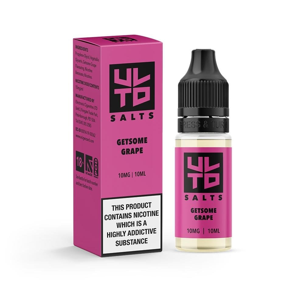 ULTD Getsome Grape Nic Salts in a 10ml Bottle Size