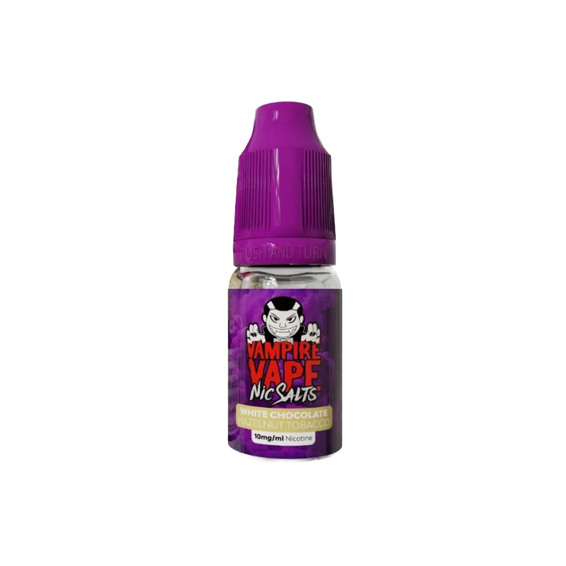 Vampire Vape White Chocolate Hazelnut Tobacco Nic Salts in a 10ml Bottle Size