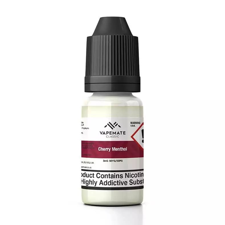 Vapemate Classic Cherry Menthol Freebase E-liquid in a 10ml Bottle Size
