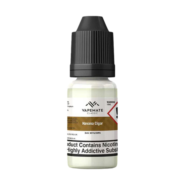 Vapemate Classic Havana Cigar Freebase E-liquid in a 10ml Bottle Size