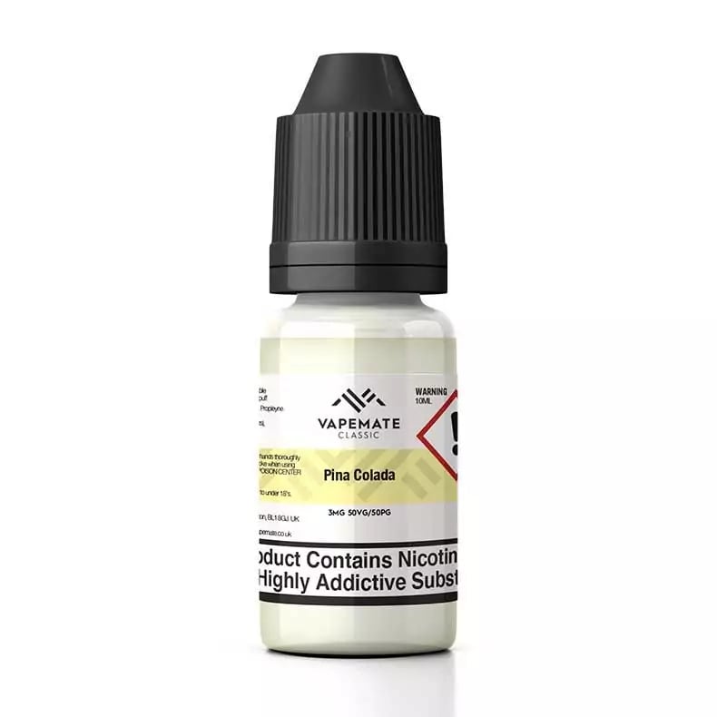 Vapemate Classic Pina Colada Freebase E-liquid in a 10ml Bottle Size