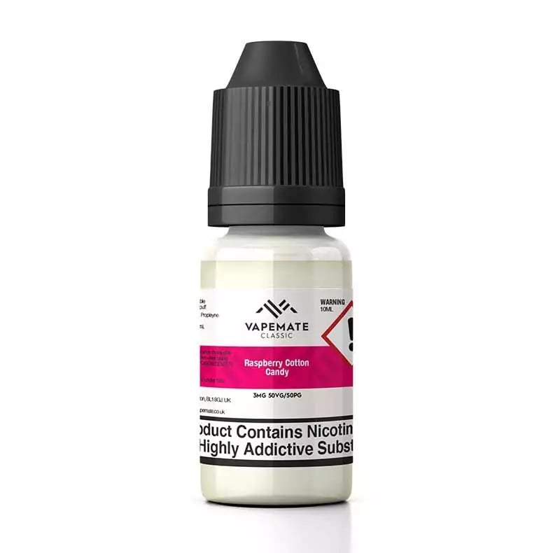 Vapemate Classic Raspberry Cotton Candy Freebase E-liquid in a 10ml Bottle Size