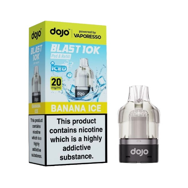 Vaporesso Dojo Blast 10k Banana Ice Pods offering up to 10k puffs