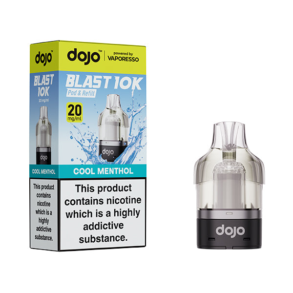 Vaporesso Dojo Blast 10k Cool Menthol Pods offering up to 10k puffs