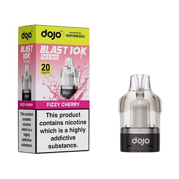 Vaporesso Dojo Blast 10k Fizzy Cherry Pods offering up to 10k puffs