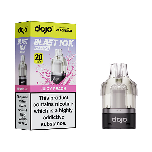Vaporesso Dojo Blast 10k Juicy Peach Pods offering up to 10k puffs