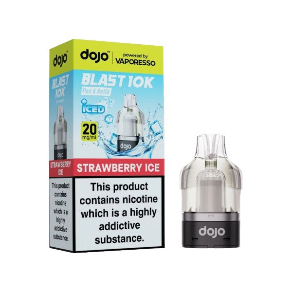 Vaporesso Dojo Blast 10k Strawberry Ice Pods offering up to 10k puffs