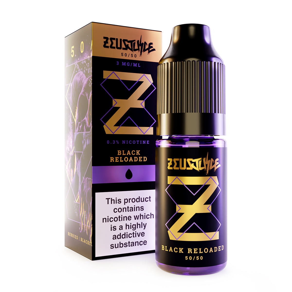 Zeus Juice Black Reloaded Freebase E-liquid in a 10ml Bottle Size
